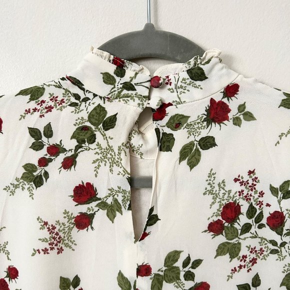 Reformation Jourdan Floral Mock Neck Mini Dress in Regency - Picture 8 of 11